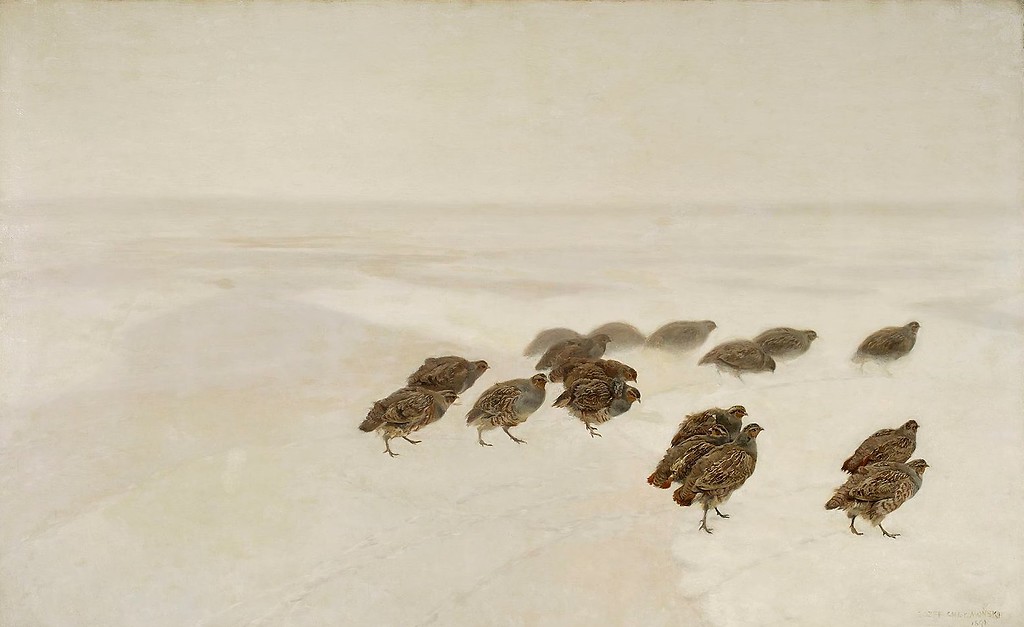 《灰山鶉》，約瑟夫·赫爾蒙斯基畫，1891年，布面油畫，圖片由華沙國家博物館提供